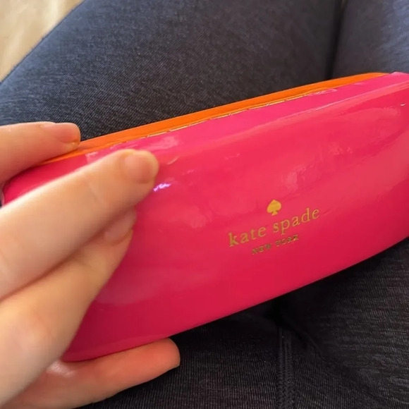 Kate Spade New York Pink/Orange Glasses Case GUC - Picture 2 of 4